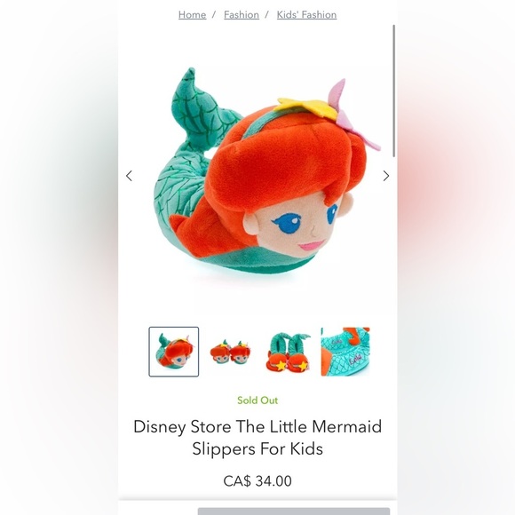 Brand New Ariel “The Little Mermaid” Kids Slippers​ - Picture 1 of 6